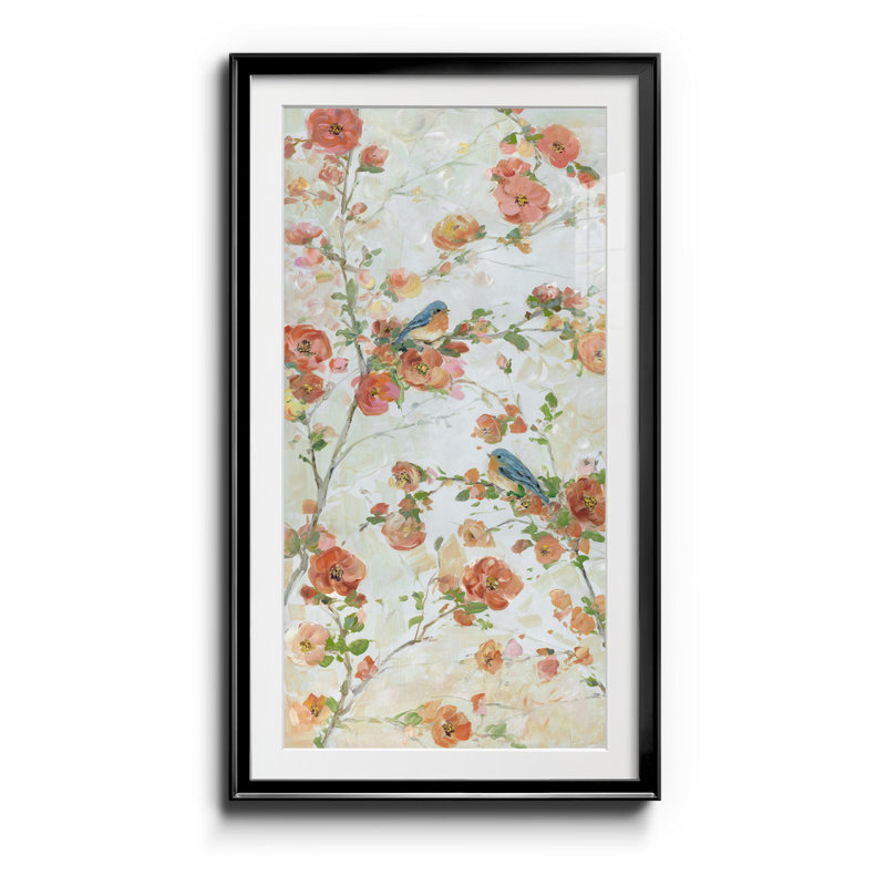 Bluebirds and Blossoms - Imprimé, Noir, H 10,5 po x l 18,5 po x P 1,5 po