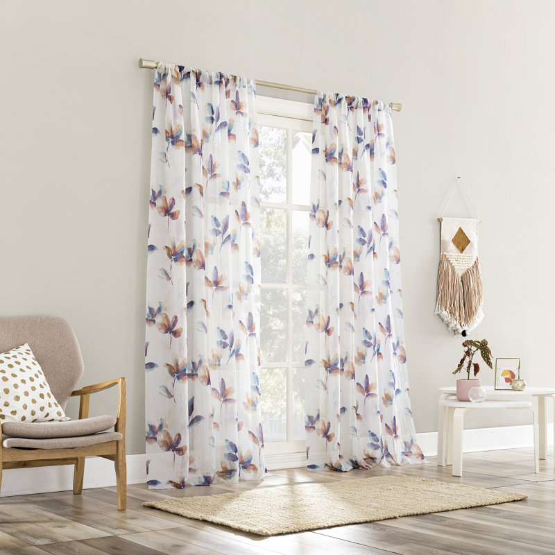 Panneau de rideau transparent avec passe-tringle No.918 Ellie, L 51 po x L 84 po