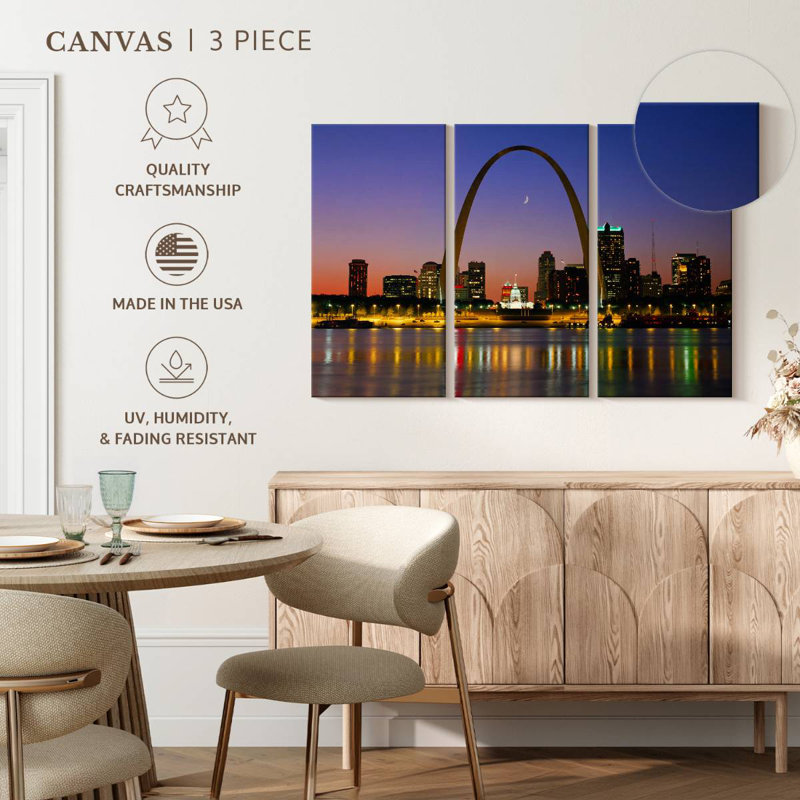Rorry Gateway Arch At Twilight, 48" H x 74" W