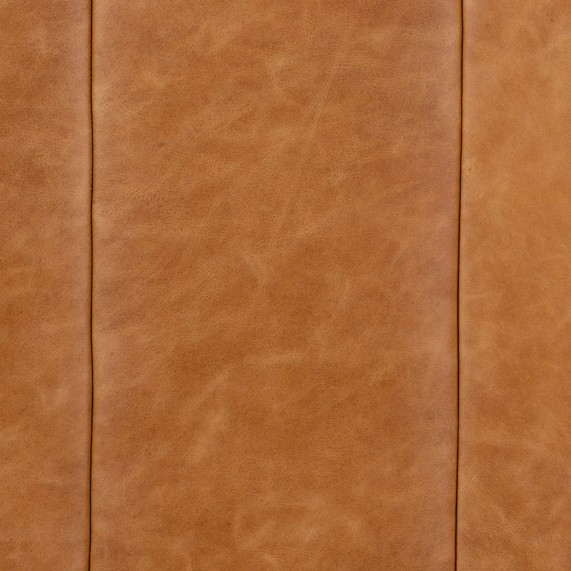 Canale Full-Grain Genuine Italian Leather Tufted Sofa, Cognac Tan, 99" W
