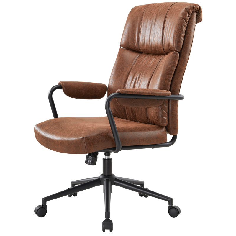 Mid Century Office Chair, Ergonomic Modern Breathable Fabric Home Desk Chair With Lumbar Support, Adjustable Height Swivel Computer Chair For Home Office