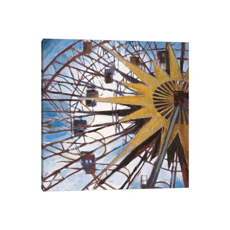 Ferris Wheel by Liz Jardine - Wrapped Canvas Painting, 93.98 cm H x 93.98 cm W x 3.175 cm D