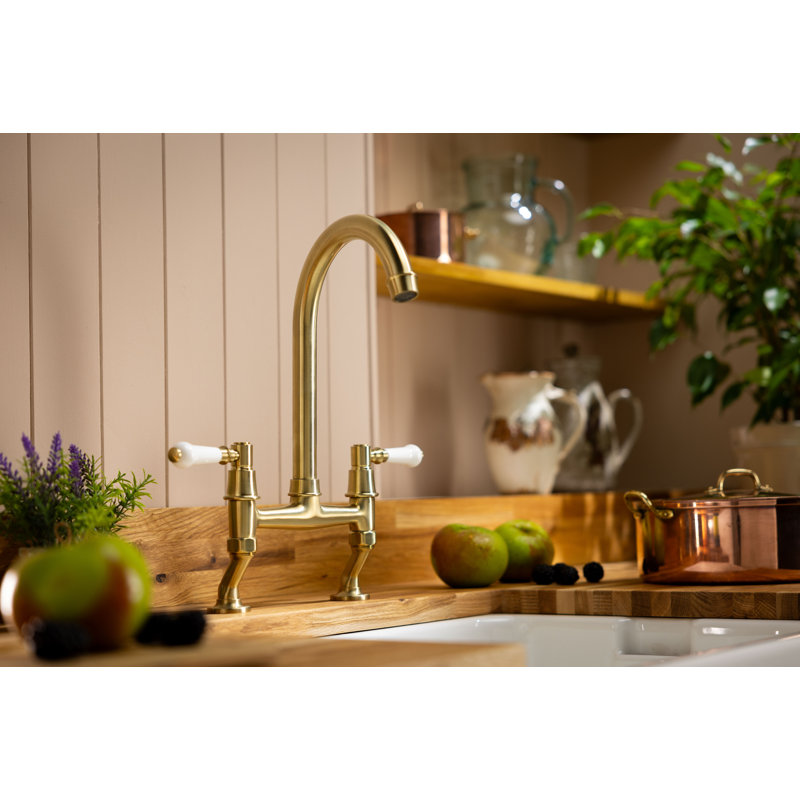 Abode Designs Keswick Bridge Kitchen Faucet, Brushed Brass