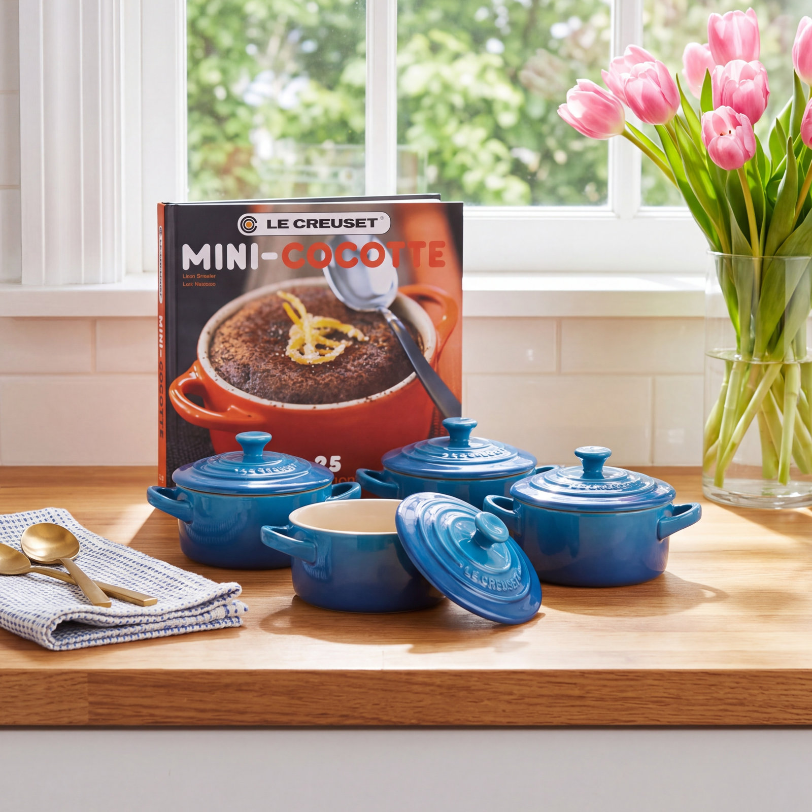 Stoneware Mini Cocotte Set with Cookbook, Marseille