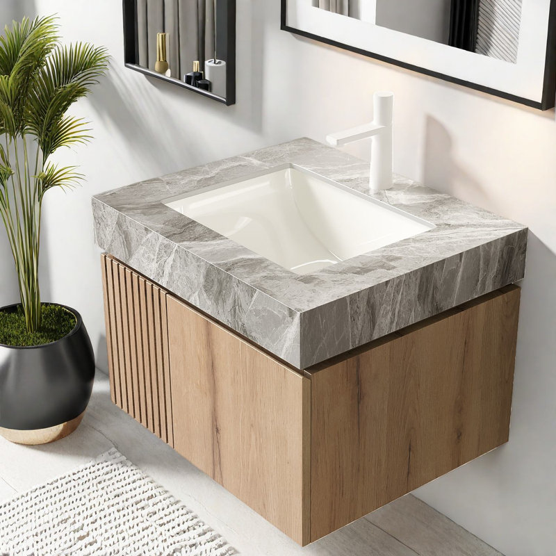 Meuble-lavabo et lavabo peu encombrant, salle de bain moderne en contreplaqué 24 po
