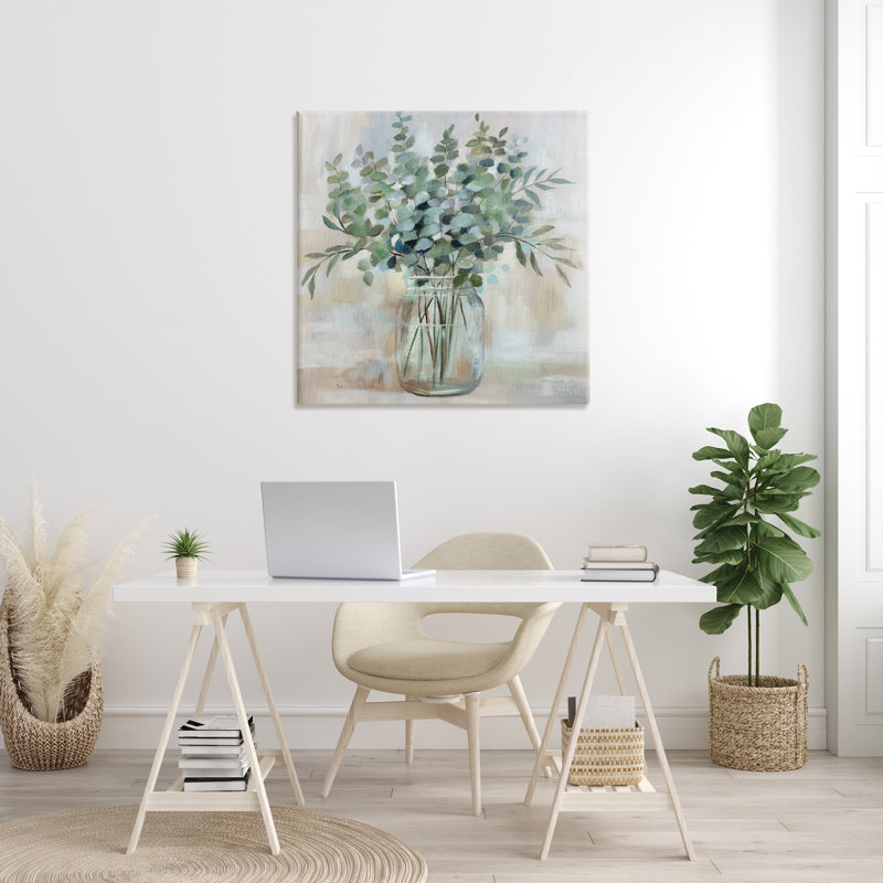Art mural sur toile apaisant avec eucalyptus, H 36 po x l 36 po x P 1,5 po
