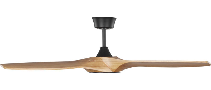 Selen Smart LED Ceiling Fan, Natural Honey, Midnight Black, 52" Wide