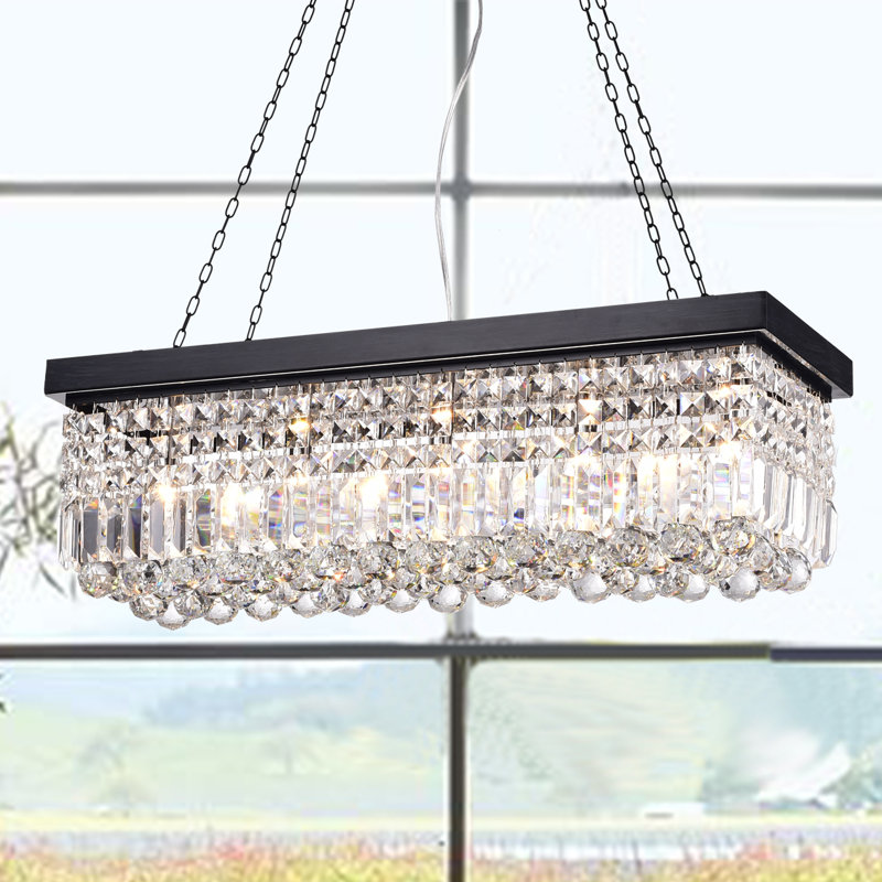 Daryn 5 - Light Dimmable Drum Chandelier, Black/Brown