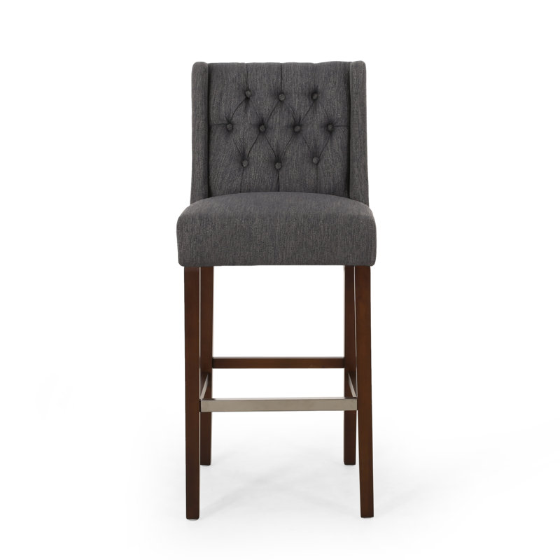 Tabouret de bar rembourré, Gris anthracite