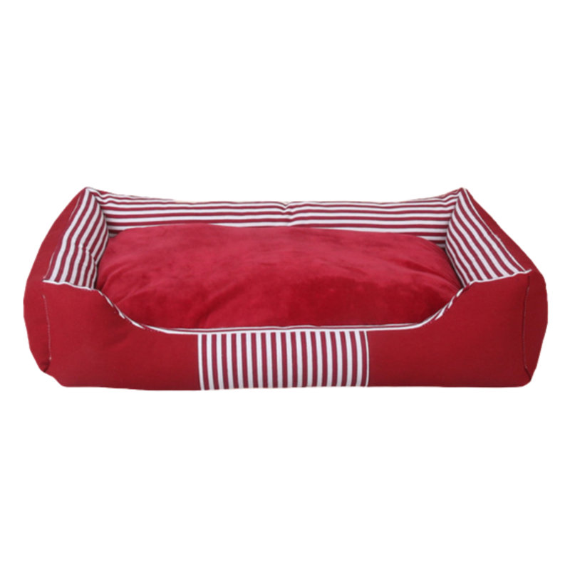 Tyrese Striped Cotton Pet Bed, Red, 38cm H x 13cm W