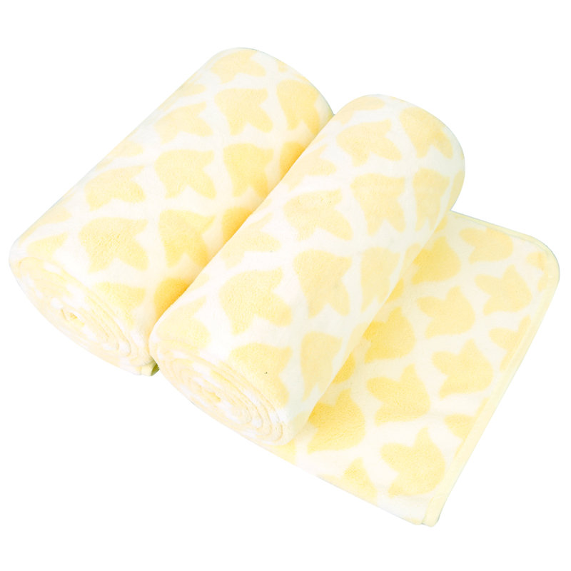 Ensemble de 2 serviettes de bain en microfibre, Jaune clair