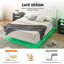 Faux Leather Floating Bed Frame, Upholstered Platform Bed Frame With Led Lights-1987289298-1987289296