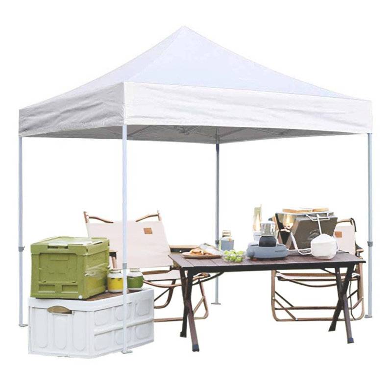 Amaziyah 96 Ft. W x 96 Ft. D Steel Pop-Up Canopy, White, 8ft x 8ft