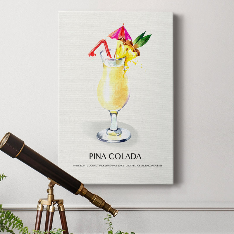 Pina Colada - peinture sur toile tendue, H 48 po x l 32 po x P 1 po