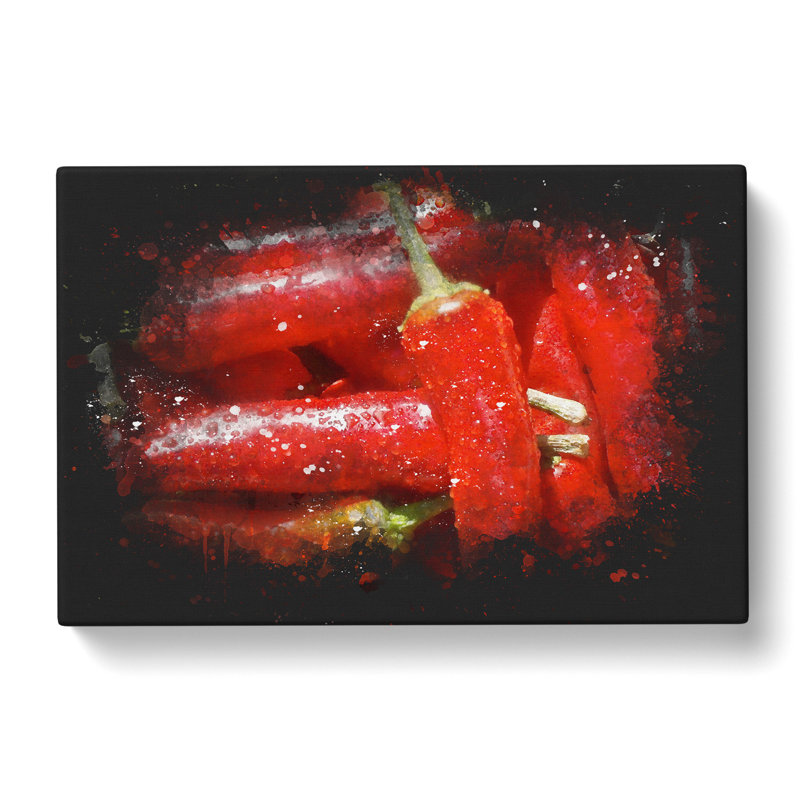 Red Chilli Peppers - Wrapped Canvas, 60cm H x 91cm W x 3cm D