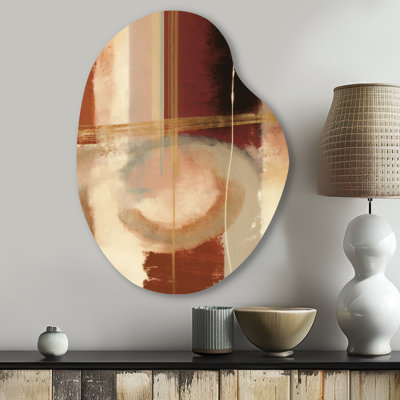 Chocolate Brown Elementary VI - Abstract Pear Shape Assymterical Metal Wall Art