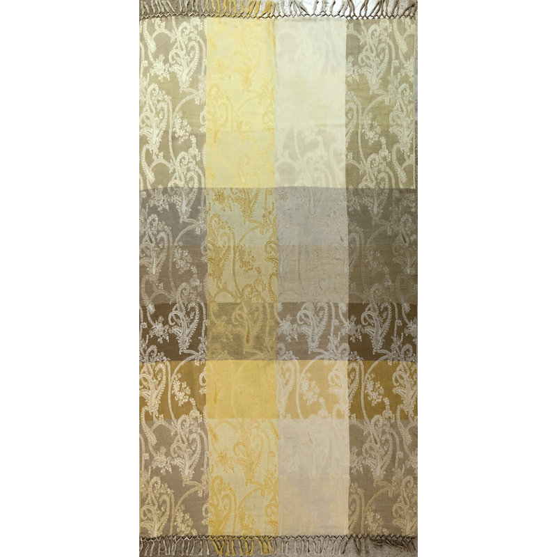 Hand Woven Throw Blanket, Gray/Gold