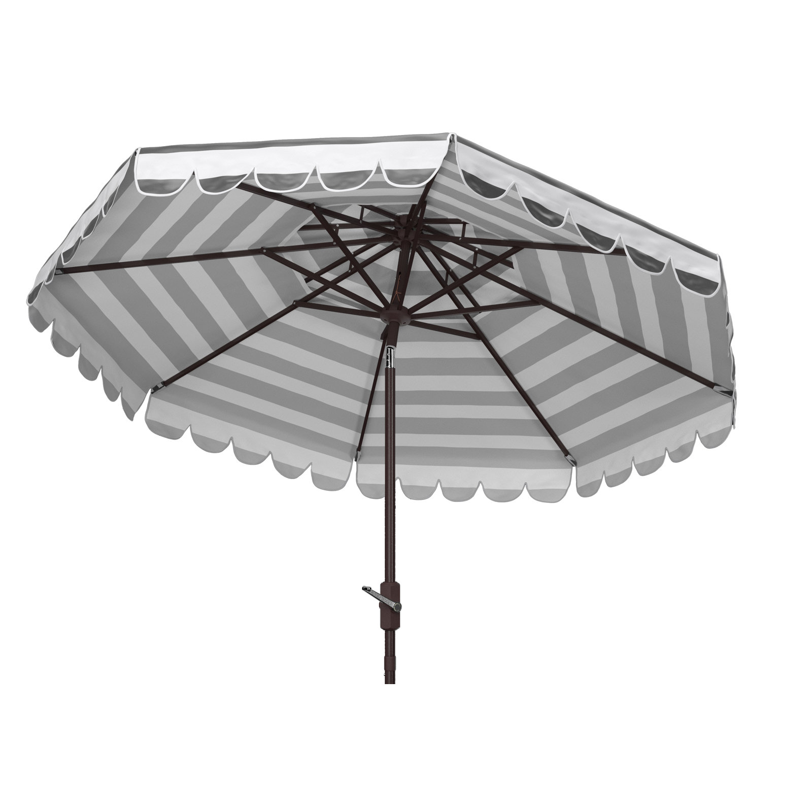 Cali 101.2'' Outdoor Umbrella, Brown, Black/White