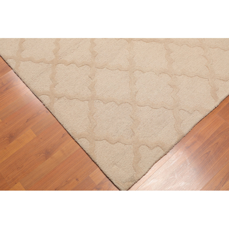 Tapis beige en laine touffeté à la main Spinnaker