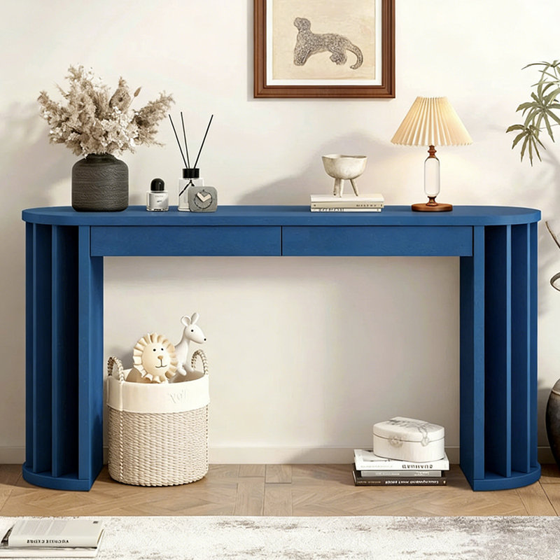 Console ovale simple de style nordique, Bleu