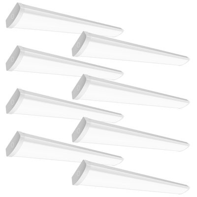 4FT Dimmable Rectangle Wrap Around, 5 CCT Wraparound Utility Light for  Laundry Room,Workshop,Hallway, UL & DLC Listed