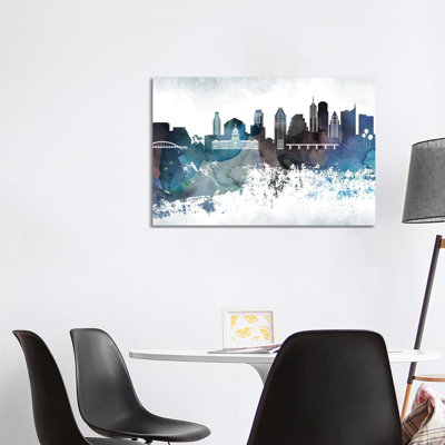 Austin Bluish Skylines - Wrapped Canvas Print