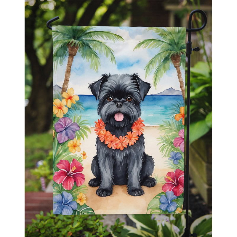 Affenpinscher Luau Garden Flag