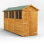 Powersheds 12 x 4ft Timber Tongue & Groove Garden Shed, Double Doors