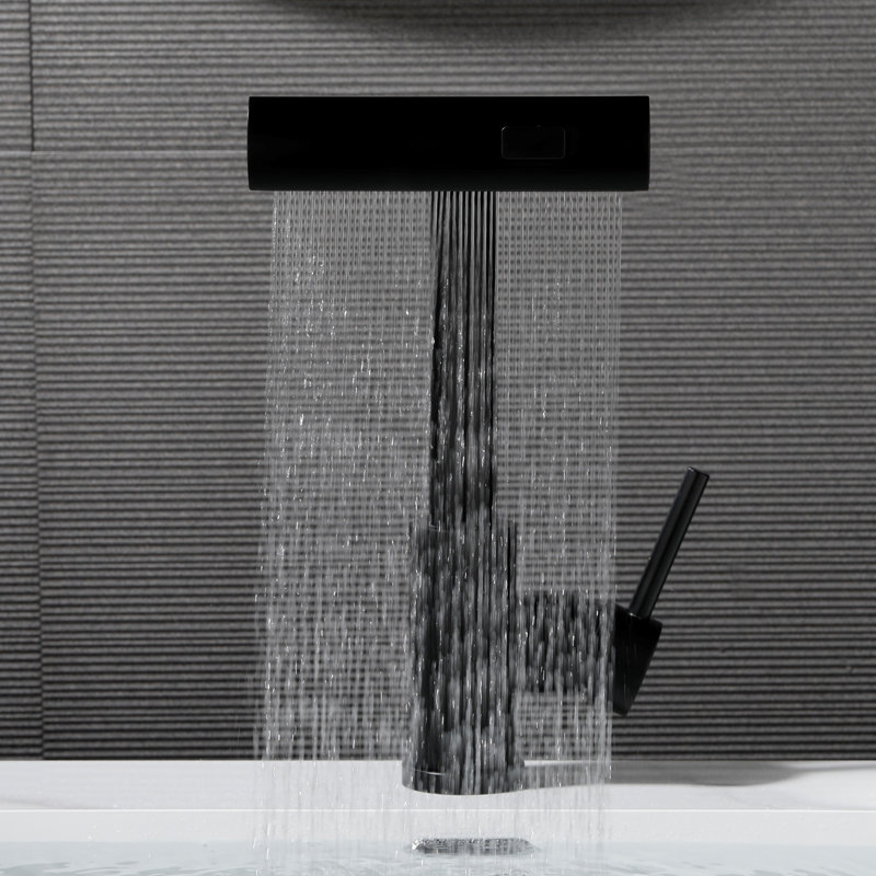 Robinet escamotable pour la cuisine et la salle de bain, Noir mat