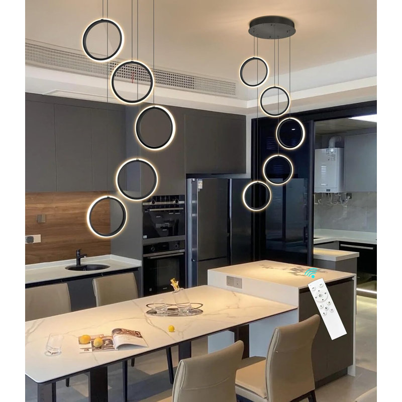 Indoor Modern Led Chandelier, Matte Black