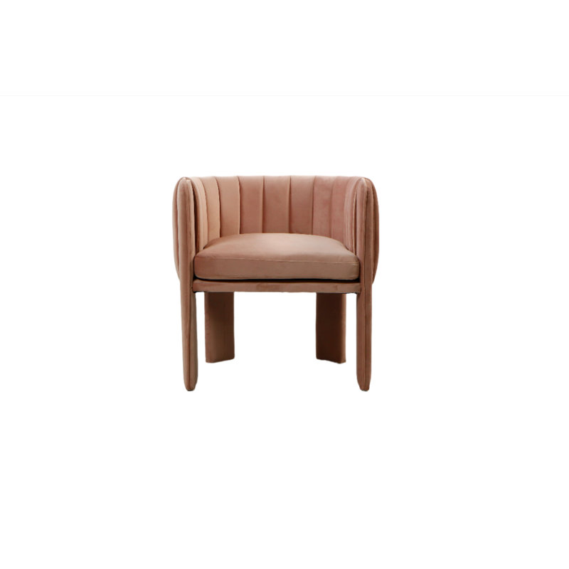 Chaise avec accoudoirs en velours Magline , Velours rose