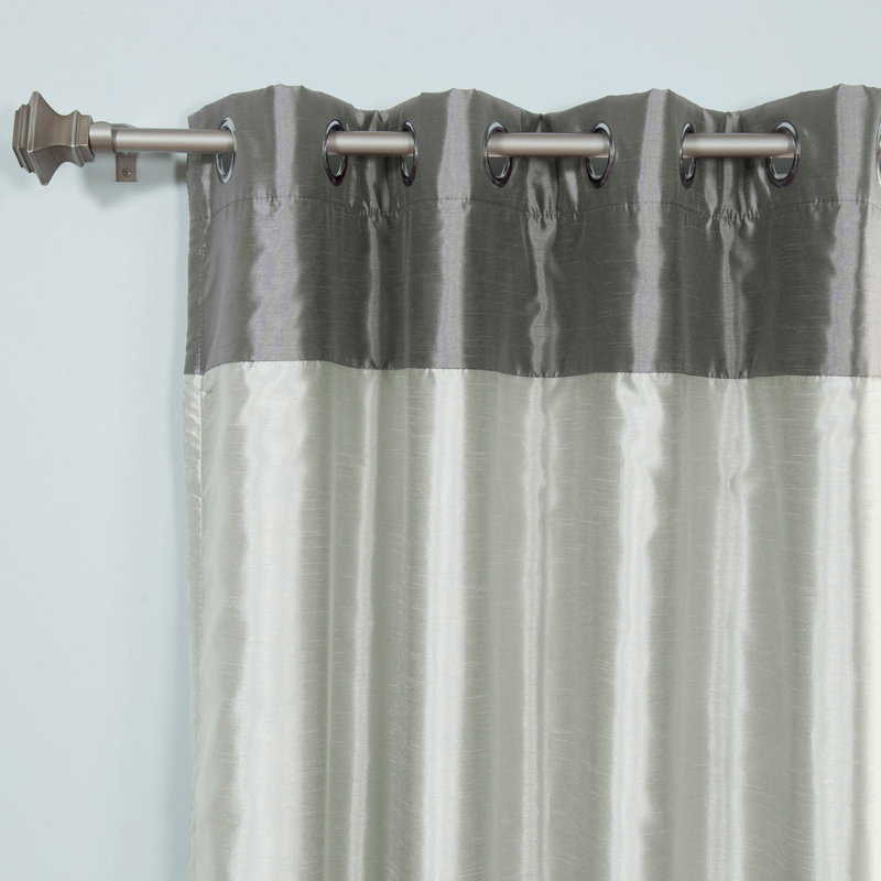 Colorblock Blackout Curtain, Dark Gray/Gray