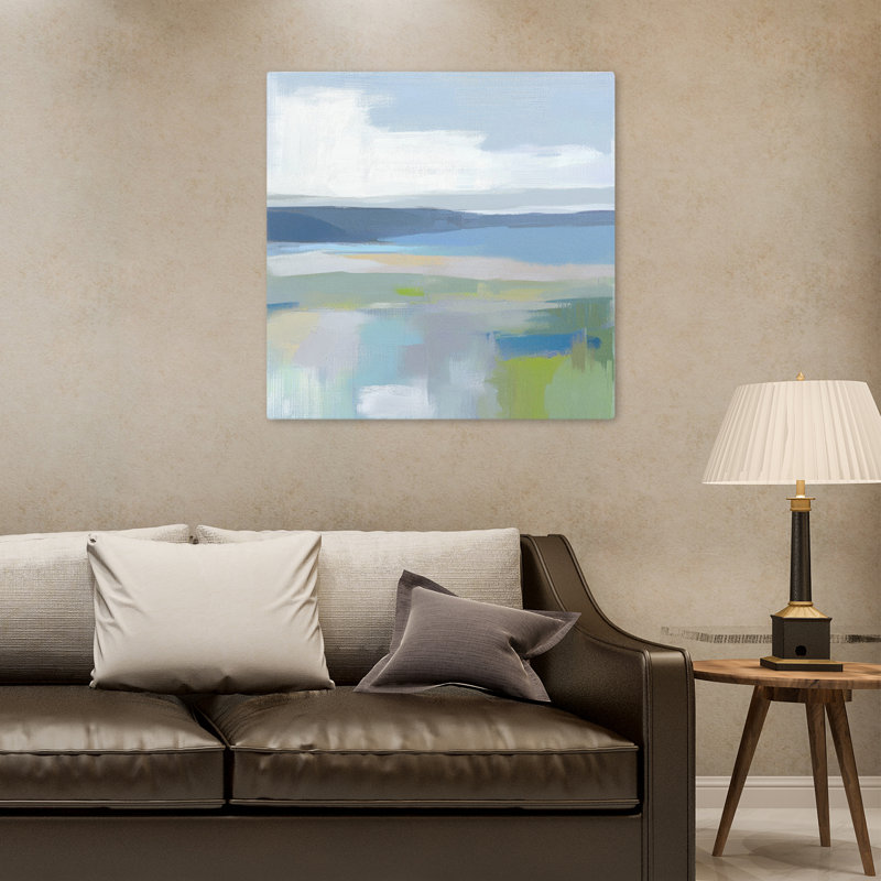 (Gc005-A) Quiet Cove I, art contemporain, H 32 po x l 32 po
