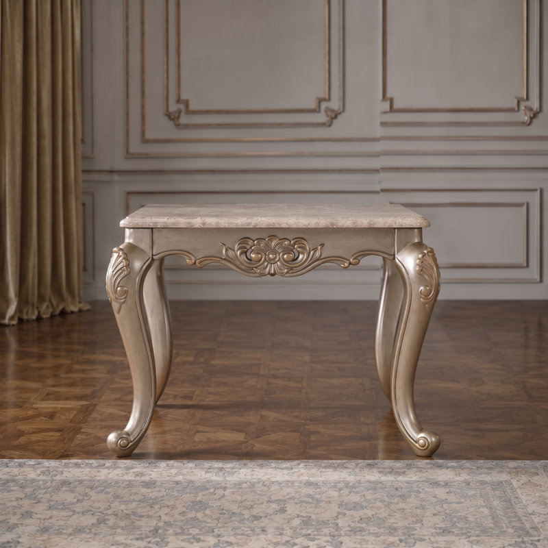 Bellara Traditional End Table champagne-gold finish