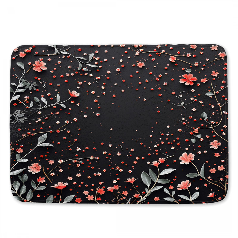 Tapis de bain floral, 34in W x 21in L