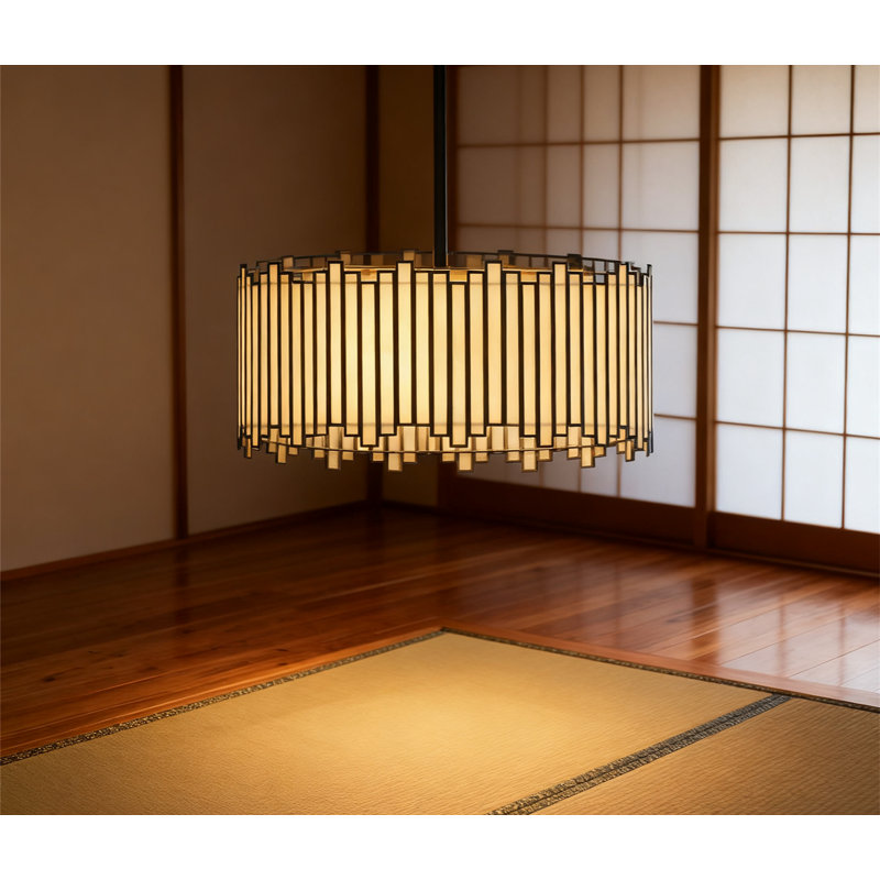 Luminaire suspendu moderne avec abat-jour tambour cylindrique avec abat-jour en verre blanc irrégulier, luminaire suspendu 4 lumières pour le vestibule de la cuisine de la salle à manger