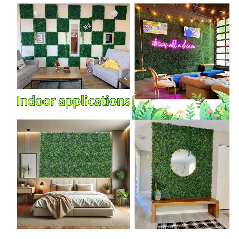 12 pièces de 20 po x 20 po en toile de fond de mur d'herbe, fond de mur de verdure, panneaux de mur d'herbe, mur de haie de buis