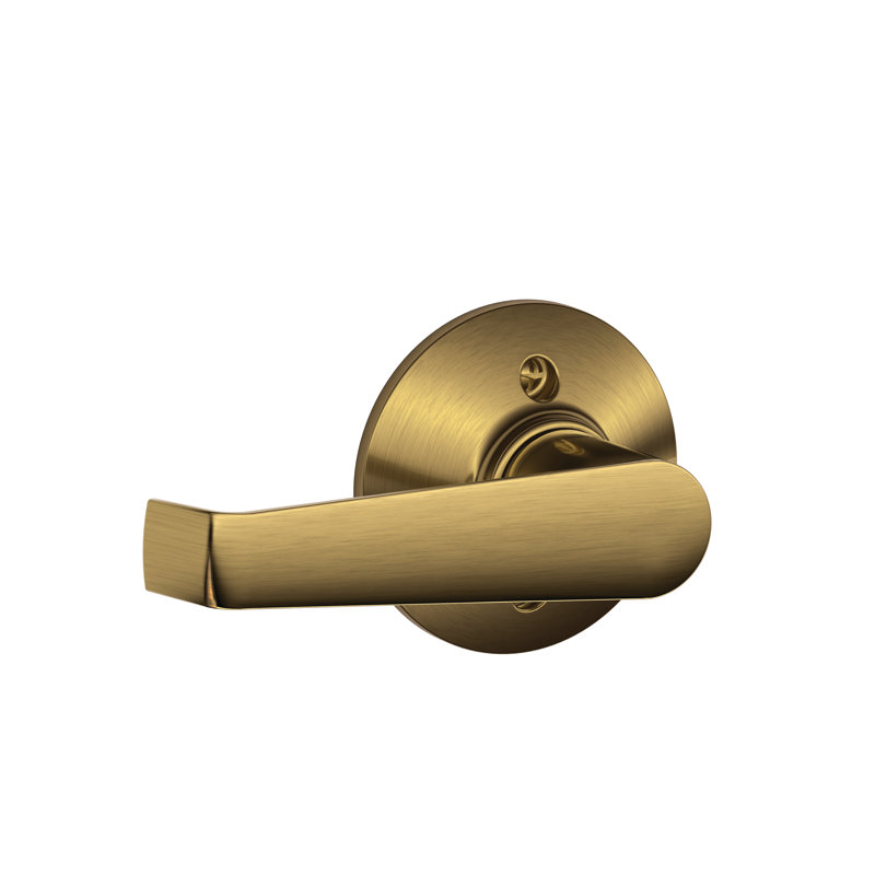 Elan Single Dummy Lever with Round Rosette, Antique Brass