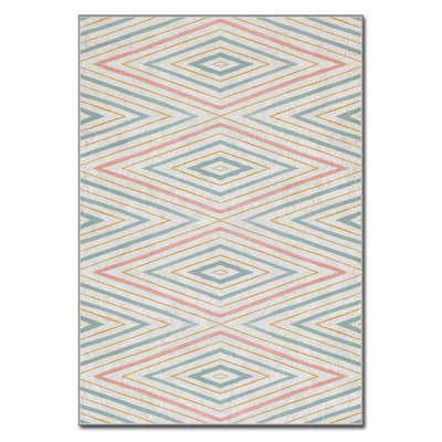 Luxurious Velvet Area Rug, 2.6 x 4.6 Feet, 100% Polyester, 740 g/m² | Non-Slip Felt Dot Underside, Laminated Sponge for Comfort | Easy Machine Washable | Modern Digital Print Design, Perfect for Any Room