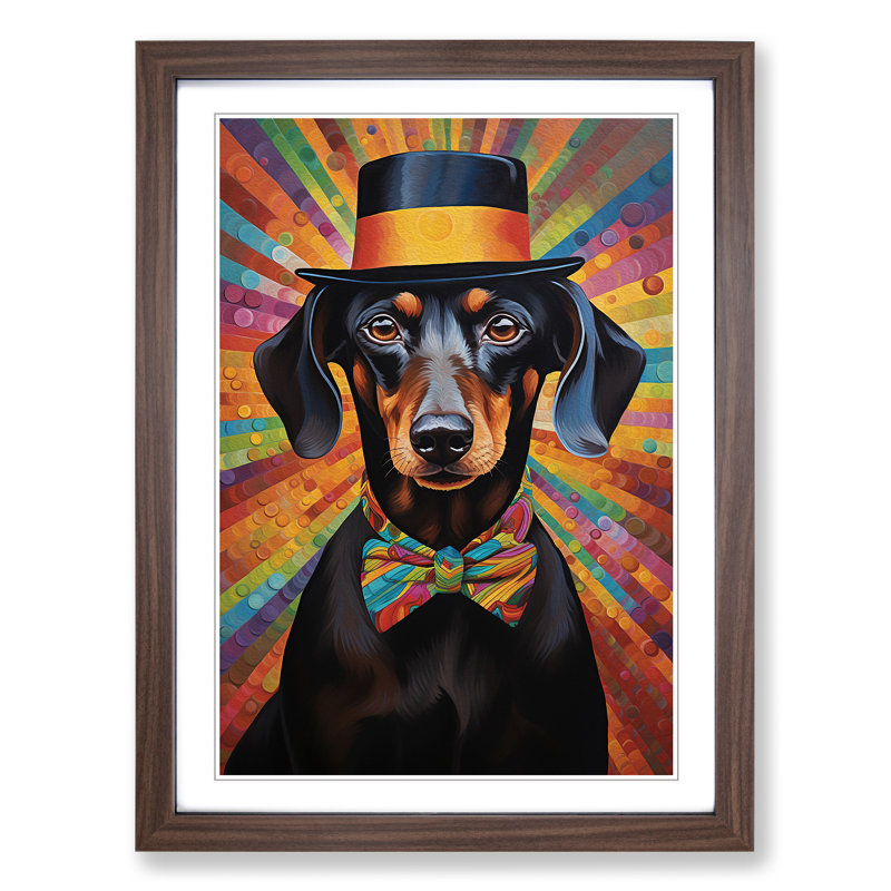 Single Picture Frame Print on Wood, 46cm H x 34cm W, Walnut Framed