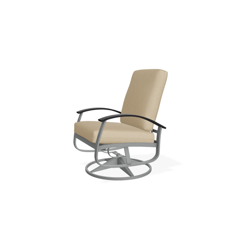 Belle Isle Outdoor Swivel Lounge Chair, Canvas Granite Sunbrella® Canvas, Black P70, Textured Graphite