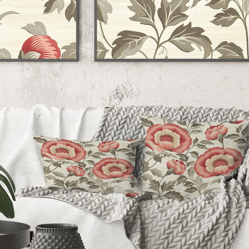Coussins lombaires modernes, rouges et verts