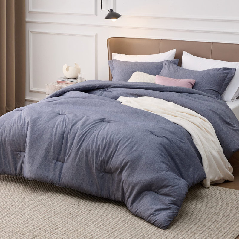 Polyester Standard Comforter, Navy, King Comforter