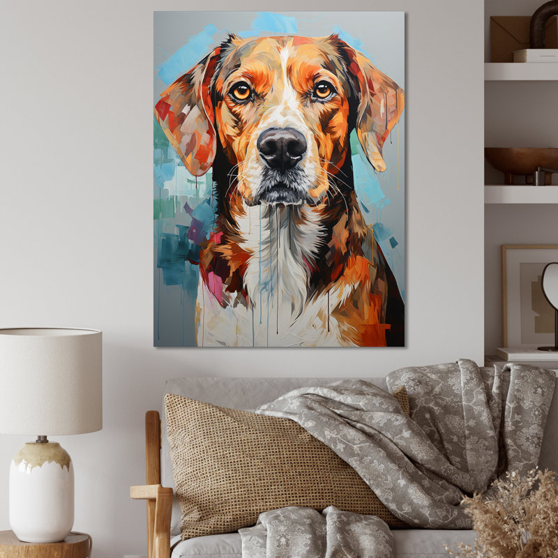 Beagle Bliss IV sur toile, H 32 po x l 16 po x P 1 po, Toile tendue