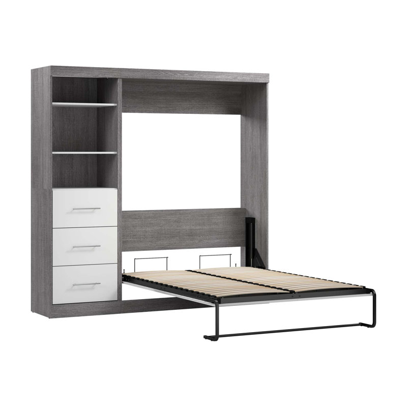 Arthor Metal Murphy Storage Bed, Bark Gray/White