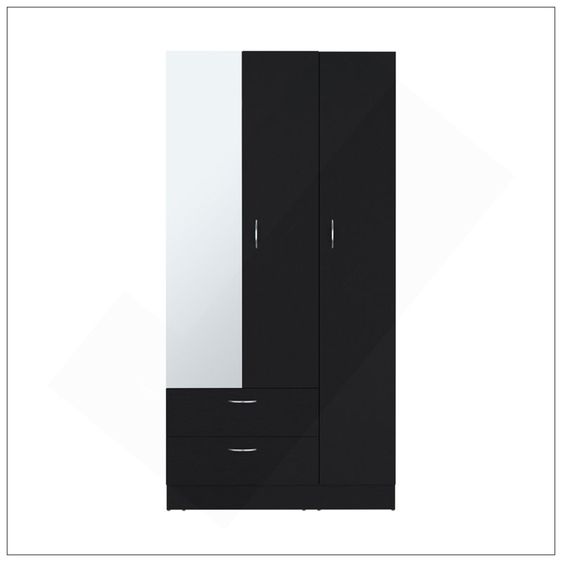 Armoire Haddam, chambre à coucher, noir, Noir