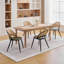 Chaises de salle à manger en simili cuir à dossier en rotin-8919309