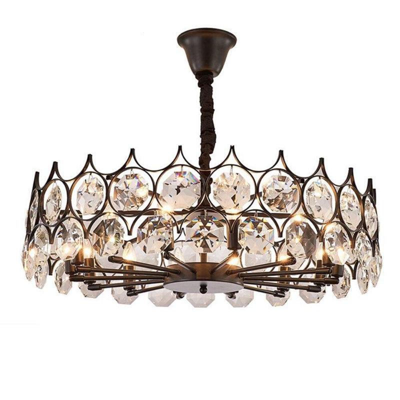 Ortega 13 - Light Chandelier, 22cm H x 50cm W x 55cm D, Black
