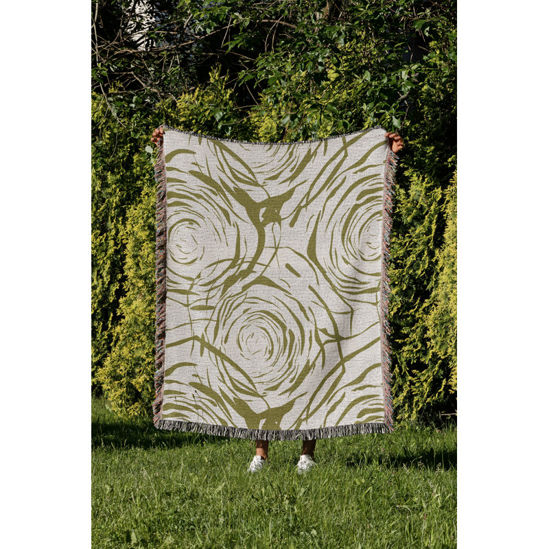 Jeté rose en coton Rose, Chartreuse, 50 x 60