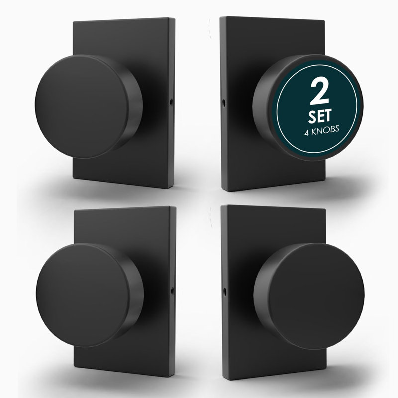 Ensemble de 4 poignées de porte Mega Handles Laura, Matte Black
